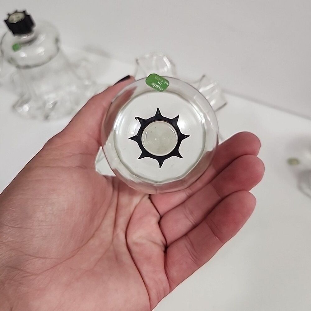 (4) Hand Blown Crystal Peg Votive Ruffled Cups Candle/Light Cover 1203-BL - Picture 8 of 10